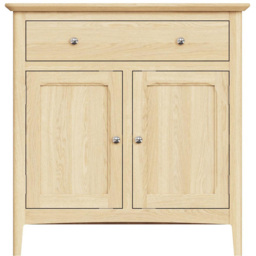 FWStyle Natural Oak Ash Veneer 2 Door 1 Drawer Sideboard - thumbnail 3