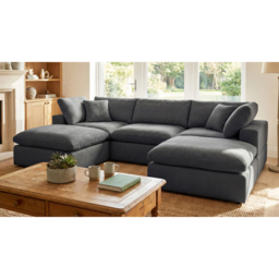 Artemis Home Cotleigh 5 Seater Charcoal U-Shaped Corner Sofa - thumbnail 3