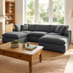 Artemis Home Cotleigh 5 Seater Charcoal U-Shaped Corner Sofa - thumbnail 1