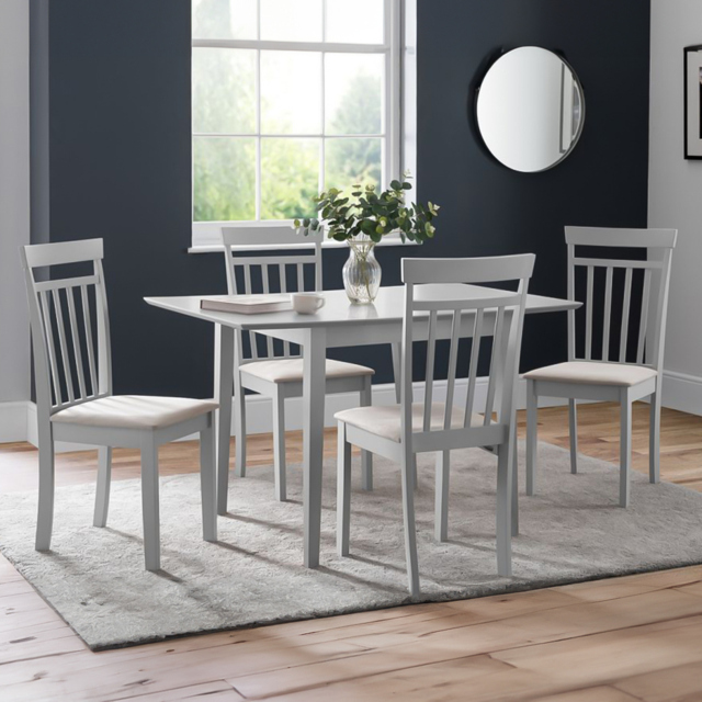 Julian Bowen Rufford Grey 4 Seater Dining Set - image 1