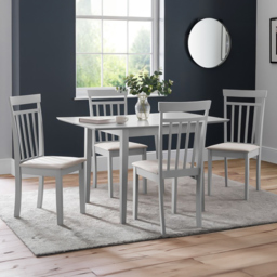 Julian Bowen Rufford Grey 4 Seater Dining Set - thumbnail 1