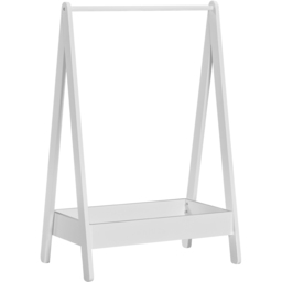 Junior Vida White Pine Wood Kids Clothes Rack with Storage Shelf - thumbnail 2