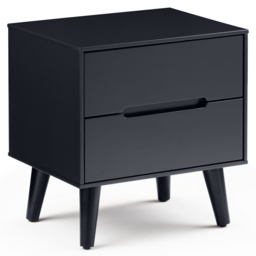Julian Bowen Alicia 2 Drawer Matt Anthracite Bedside Table - thumbnail 2