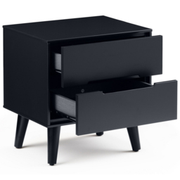 Julian Bowen Alicia 2 Drawer Matt Anthracite Bedside Table - thumbnail 4