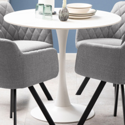 Florence Malta Ceramic Round Dining Table White
