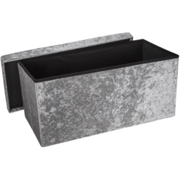 Seville Silver Crushed Velvet Ottoman and Storage Trunk - thumbnail 4