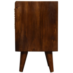 Artisan Furniture Mini Manila Brown and Golden Single Drawer Single Shelf Solid Wood Bedside Table - thumbnail 4