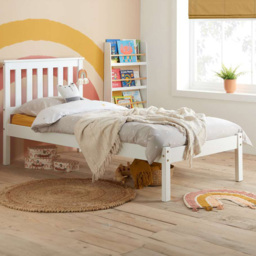 Denver Single White Wooden Bed - thumbnail 1