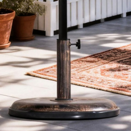 Direct Wicker Heavy Duty Iron Effect Pattern Metal Parasol Base 15kg - thumbnail 2