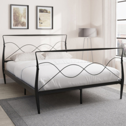 GFW Rimini Black King Size Metal Bed Frame - thumbnail 1