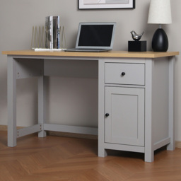 Home Garden Direct Wiltshire Single Door Single Drawer Grey Storage Desk
