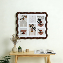 Dark Wood Effect Wavy 6 Aperture Frame Brown - thumbnail 2