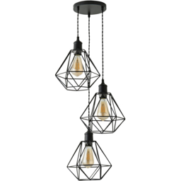 ValueLights Diablo Matte Black 3 Drop Cluster Geometric Ceiling Pendant Light - thumbnail 1