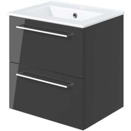 Bathstore Milford 2 Door Anthracite Wall Hung Basin Unit 510mm - thumbnail 3
