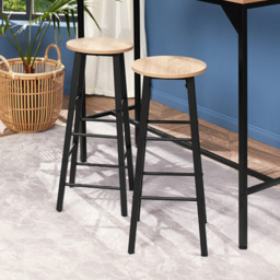 tectake Keynes Light Wood Oak Sonoma Bar Stool Set of 2 - thumbnail 1