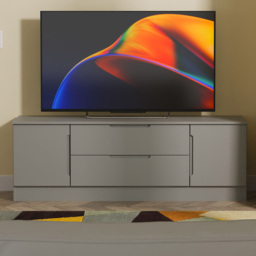 Crowndale Milan Dusk Grey 2 Door 2 Drawer Wide TV Unit Ready Assembled