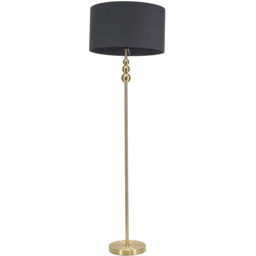 ValueLights Marissa Charcoal Grey Shade Gold Ball LED Floor Lamp - thumbnail 1