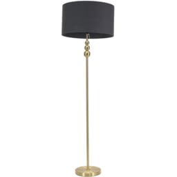ValueLights Marissa Charcoal Grey Shade Gold Ball LED Floor Lamp
