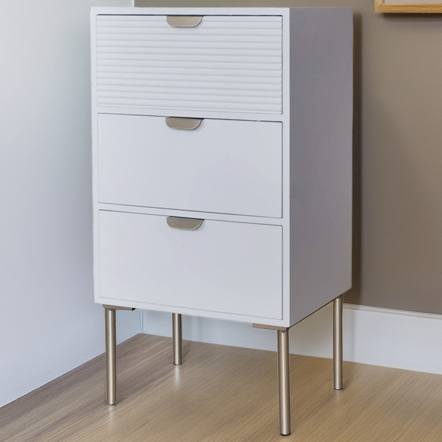 Acacia Home White 3 Drawer Wooden Chest of Drawers - image 1