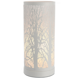 White Tree Forest Scene Touch Pad Cylinder Table Lamp - thumbnail 1