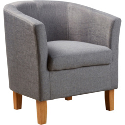 Home Source Bedford Light Grey Small Padded Tub Armchair - thumbnail 2
