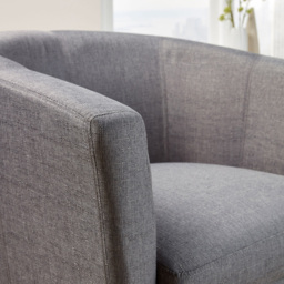 Home Source Bedford Light Grey Small Padded Tub Armchair - thumbnail 4
