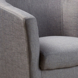 Home Source Bedford Light Grey Small Padded Tub Armchair - thumbnail 3