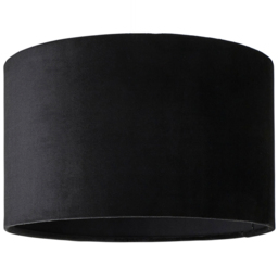 ValueLights Reni Black Velvet Drum Ceiling Lamp Shade 25cm
