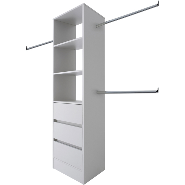 Spacepro 3 Drawer Single Hanger Bar Dove Grey Tower Unit 600mm - image 1