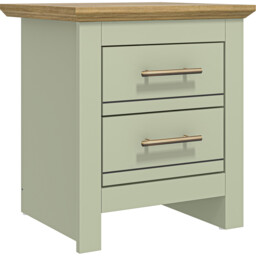 Bexley Sage Green 2 Drawer Bedside Table - thumbnail 3