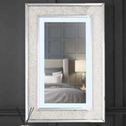 CARME Home Valentina Grey LED Rectangular Wall Mirror - thumbnail 2