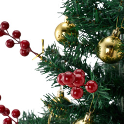 Living and Home Mini Artificial Christmas Tree with LED String Light and Red Berries 53cm - thumbnail 3
