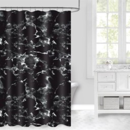 Black Marble Shower Curtain 180 x 180cm