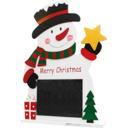 St Helens Festive Multicolour Wooden Snowman Chalkboard