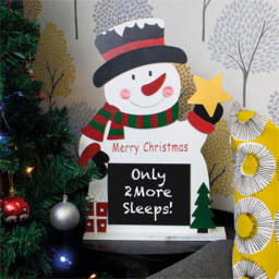St Helens Festive Multicolour Wooden Snowman Chalkboard - thumbnail 4