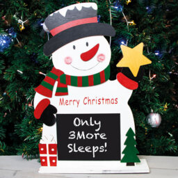 St Helens Festive Multicolour Wooden Snowman Chalkboard - thumbnail 3