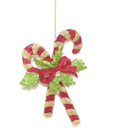 Candy Cane Lane Glitter Candy Cane Christmas Bauble 11.5cm