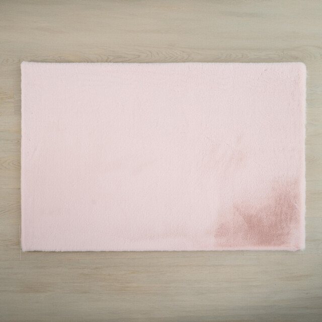 Lux Pink Rabbit Faux Rug 100cm - image 1