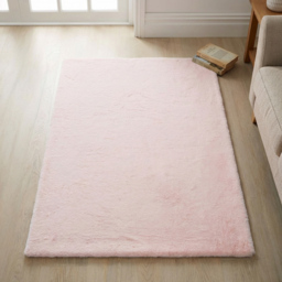 Lux Pink Rabbit Faux Rug 100cm - thumbnail 4