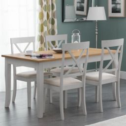 Julian Bowen Davenport 4 Seater Dining Table Oak and Elephant Grey - thumbnail 1