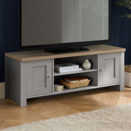 Highgate 2 Door 2 Shelf Grey Oak Large TV Unit