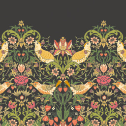 Origin Murals Birds Fruit and Foliage Black Wall Mural - thumbnail 2