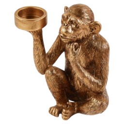 Modern Monkey Gold Tealight Holder 20cm - thumbnail 3