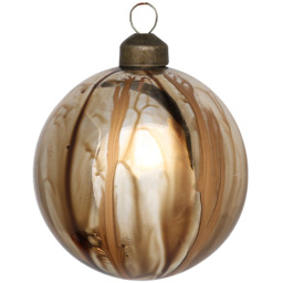 Single Decadent Bronze Marbled White and Gold Bauble in Assorted styles - thumbnail 2