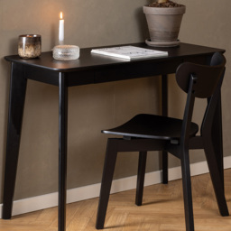 Florence Roxby Single Drawer Black Office Desk - thumbnail 1