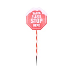 36 LED Red Santa Stop Here LED Sign Stake Light - thumbnail 2