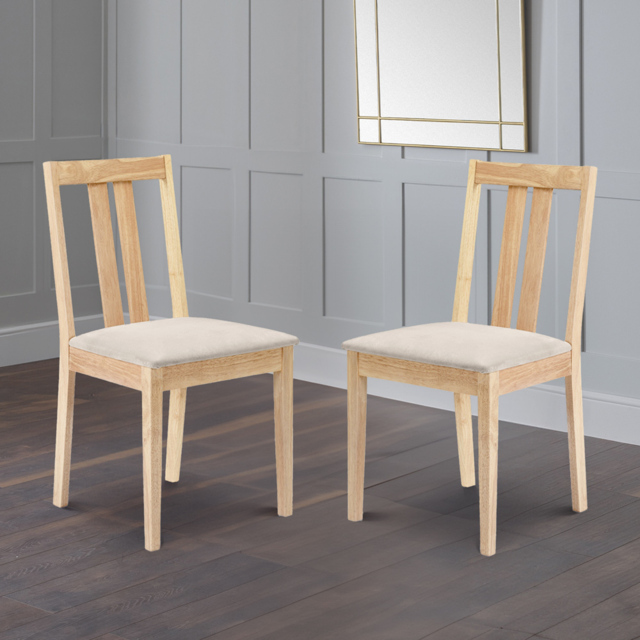 Julian Bowen Rufford Set of 2 Natural Dining Chairs - image 1