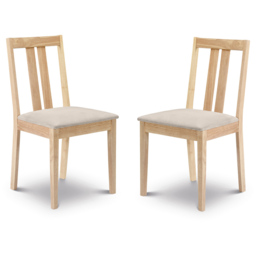 Julian Bowen Rufford Set of 2 Natural Dining Chairs - thumbnail 2