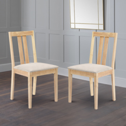Julian Bowen Rufford Set of 2 Natural Dining Chairs - thumbnail 1