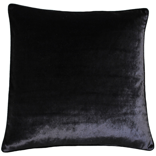 Paoletti Luxe Black Velvet Piped Cushion - image 1